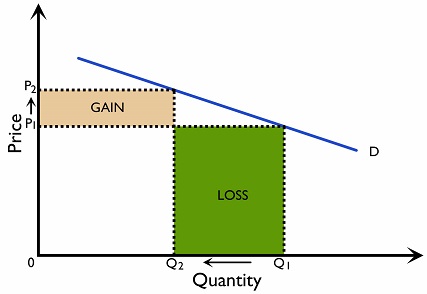 Figure 2.5.8: Total revenue change under elastic demand
