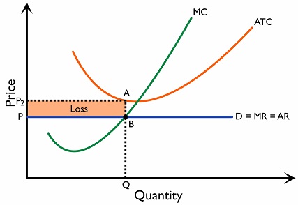 Figure 2.11.5: Perfect competition - loss in the short run